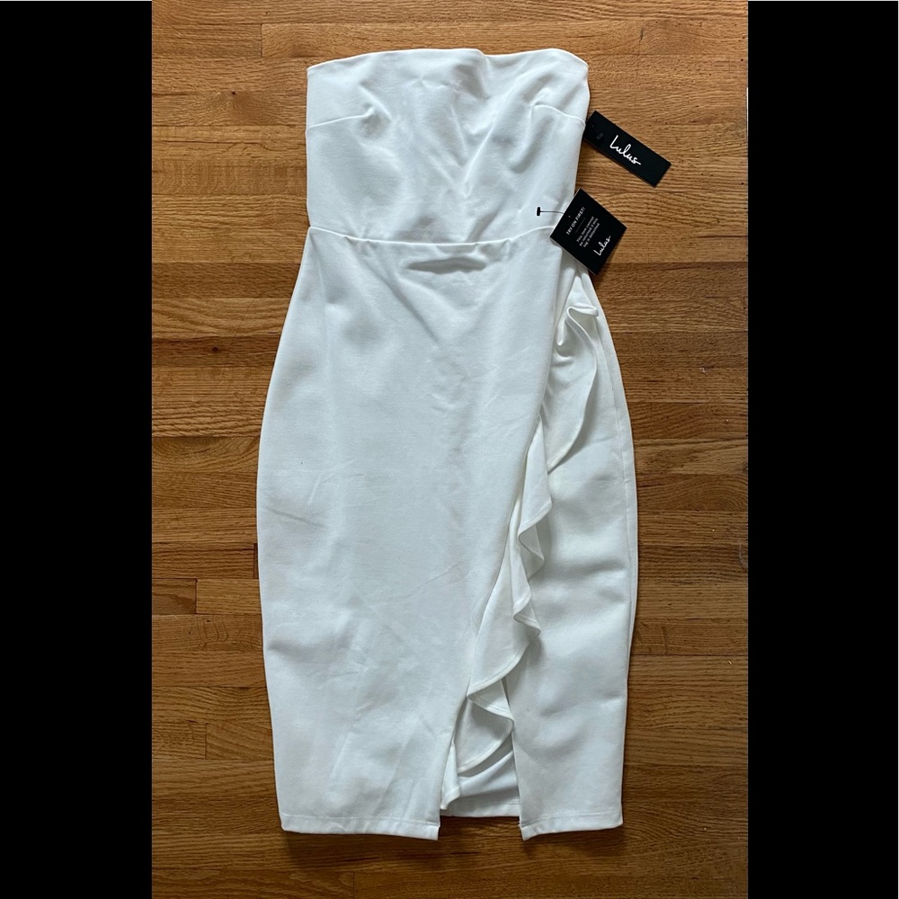 White strapless dress